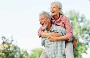 Older Couple Piggyback